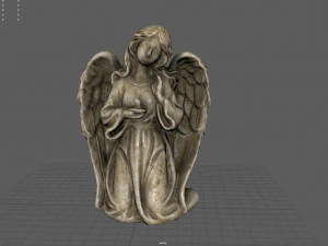 Est&aacute;tua de anjo ajoelhado Modelo 3D