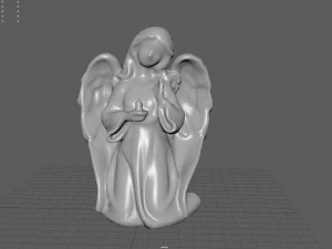 Est&aacute;tua de anjo ajoelhado Modelo 3D