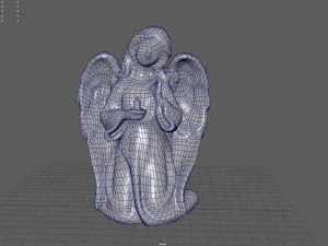 Est&aacute;tua de anjo ajoelhado Modelo 3D
