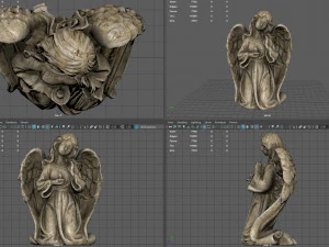 Est&aacute;tua de anjo ajoelhado Modelo 3D