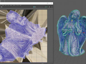 Est&aacute;tua de anjo ajoelhado Modelo 3D