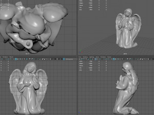 Kneeling Angel Statue Modèle 3D