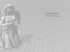 Est&aacute;tua de anjo ajoelhado Modelo 3D