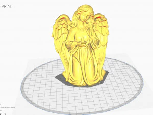 Est&aacute;tua de anjo ajoelhado Modelo 3D