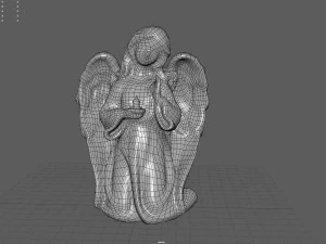 Est&aacute;tua de anjo ajoelhado Modelo 3D