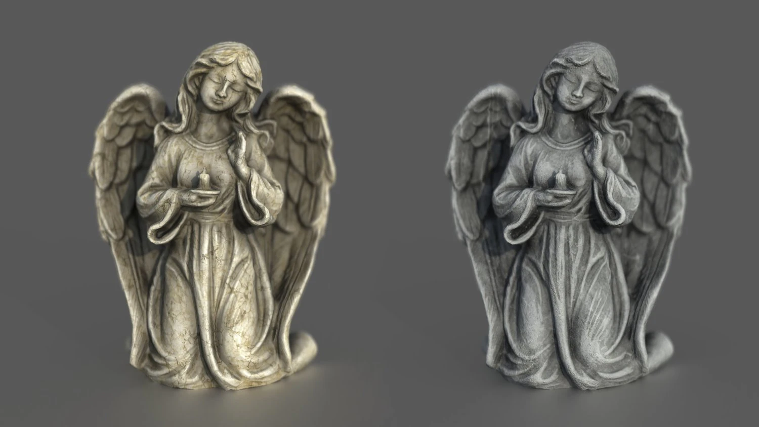Estátua de anjo ajoelhado Modelo 3D .c4d .max .obj .3ds .fbx .stl .blend