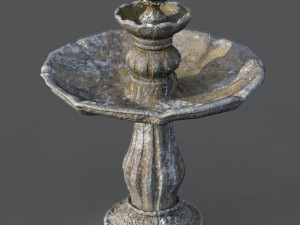 Round garden fountain 3D 模型