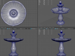 Round garden fountain 3D Model
