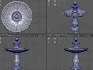 Round garden fountain 3D Model