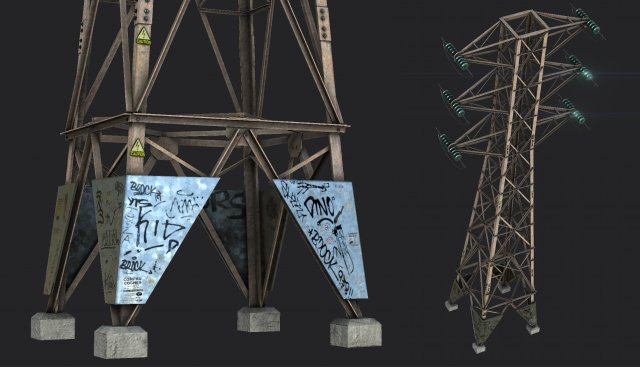 Power Line Modelo 3D .c4d .max .obj .3ds .fbx .stl .blend 