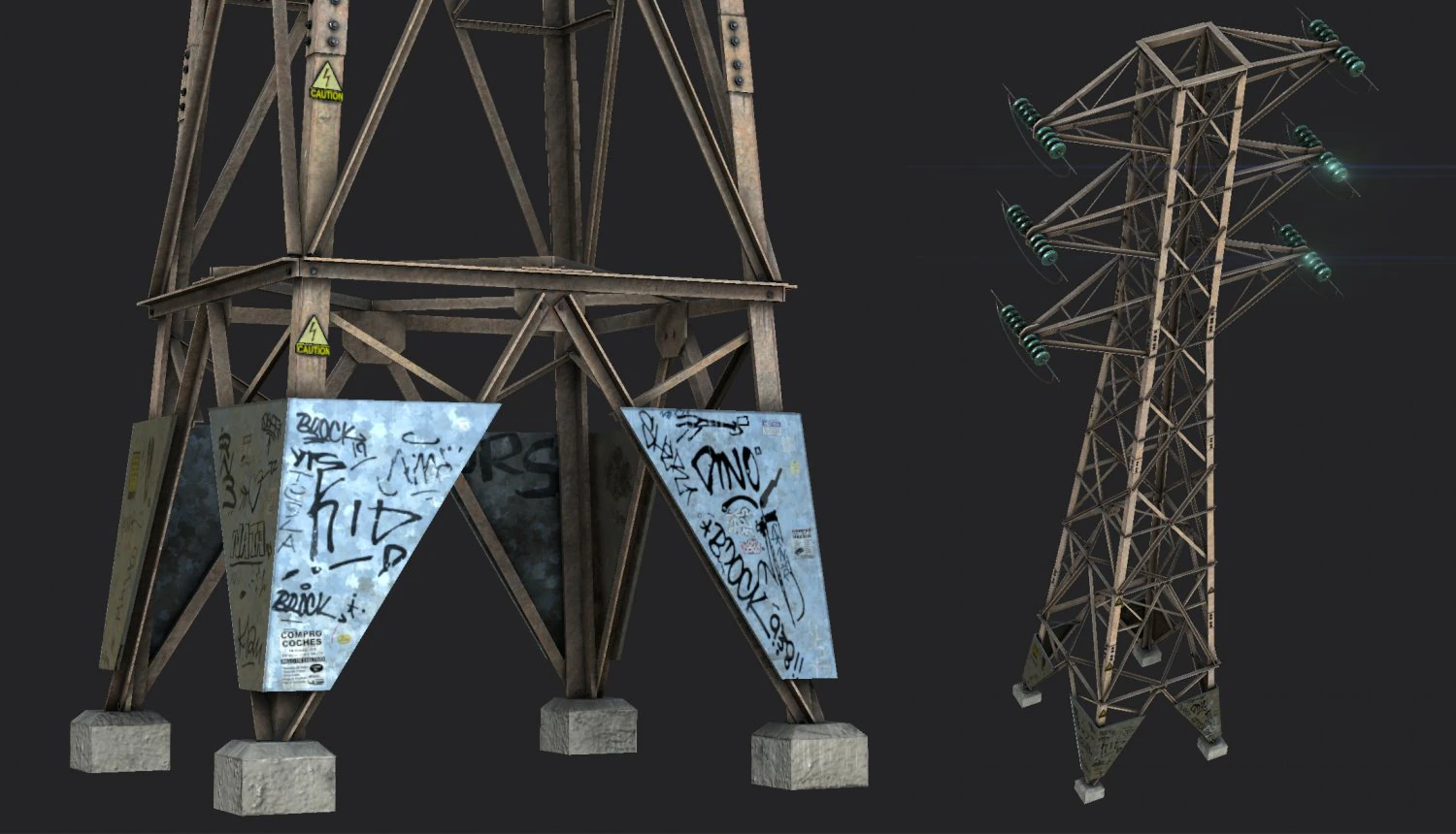 Power Line 3D Model .c4d .max .obj .3ds .fbx .stl .blend 