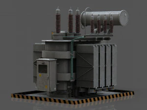 Transformador de pot&ecirc;ncia Modelo 3D