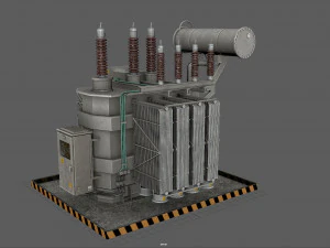 Transformador de pot&ecirc;ncia Modelo 3D