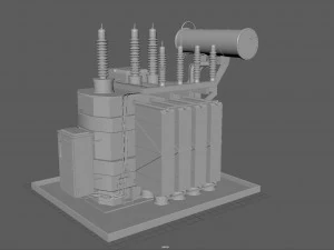 Transformador de pot&ecirc;ncia Modelo 3D