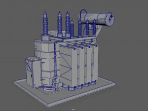 Transformador de pot&ecirc;ncia Modelo 3D