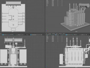 Transformador de pot&ecirc;ncia Modelo 3D