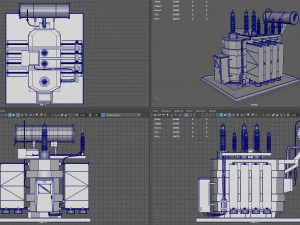 Transformador de pot&ecirc;ncia Modelo 3D