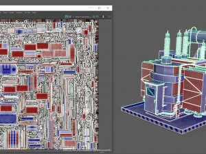 Transformador de pot&ecirc;ncia Modelo 3D