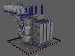 Transformador de pot&ecirc;ncia Modelo 3D