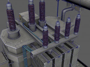 Transformador de pot&ecirc;ncia Modelo 3D