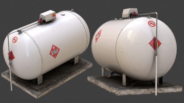 Gas Tank Modello 3D .c4d .max .obj .3ds .fbx .stl .blend 