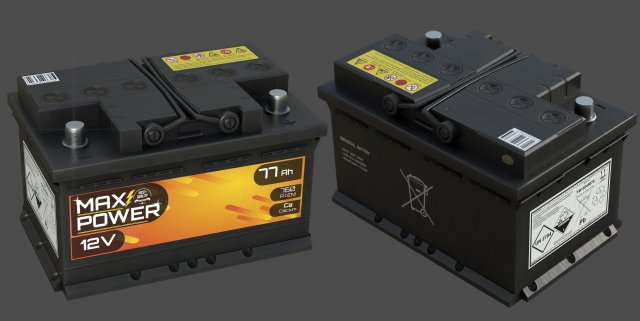 Car Battery Model 3D .c4d .max .obj .3ds .fbx .stl .blend 