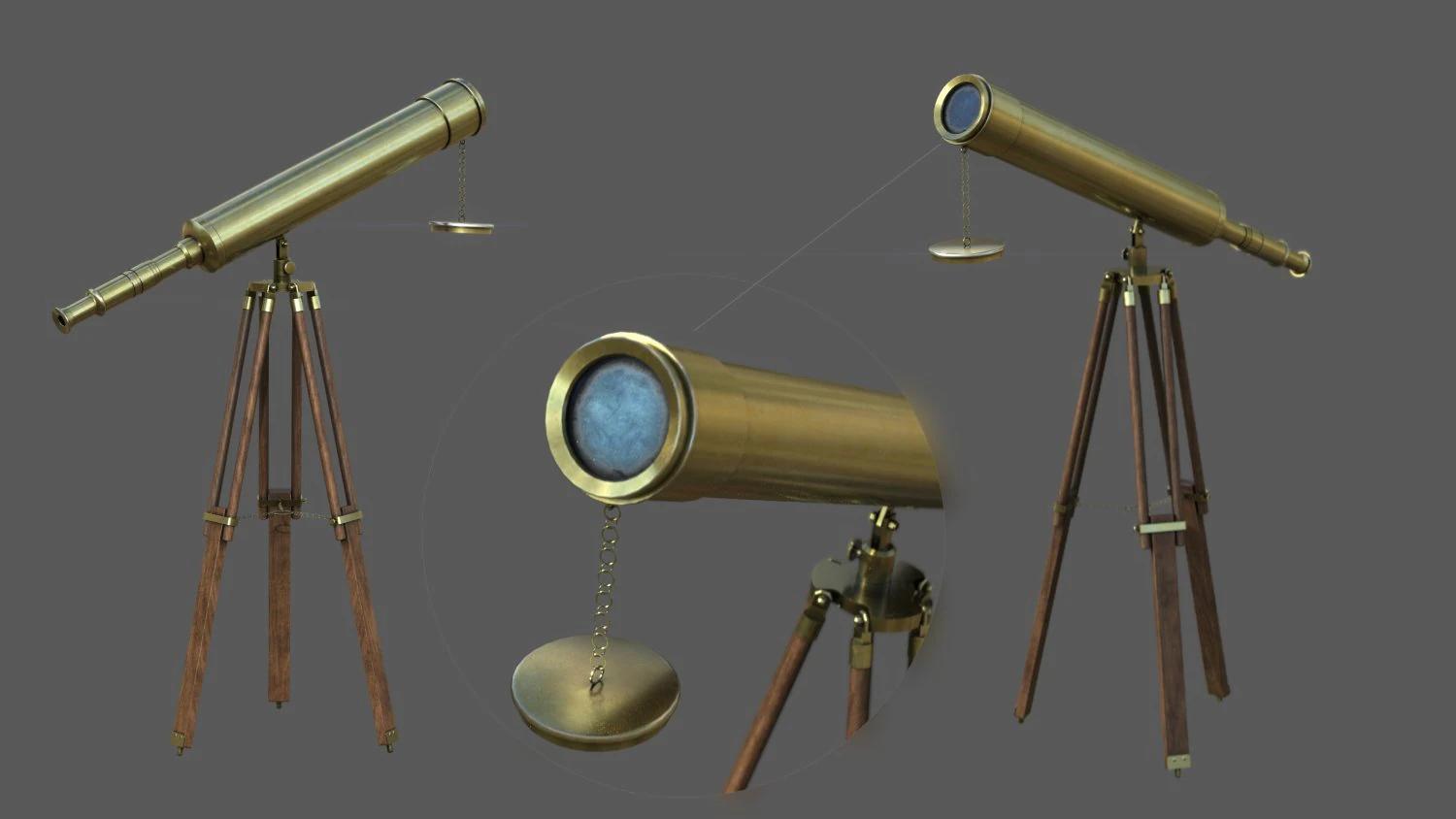 Telescope 3D Model .c4d .max .obj .3ds .fbx .stl .blend 