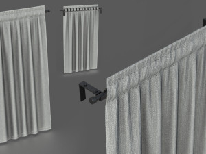 Curtain with Rod 3D Model