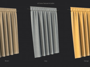 Curtain with Rod 3D Model