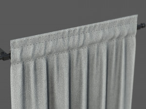 Curtain with Rod 3D Model