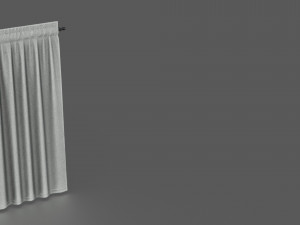 Curtain with Rod 3D Model