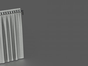 Curtain with Rod 3D Model