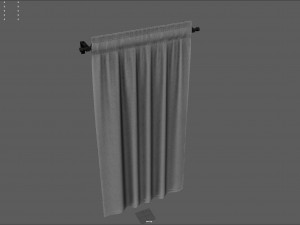 Curtain with Rod 3D Model