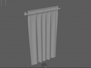 Curtain with Rod 3D Model