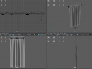 Curtain with Rod 3D Model