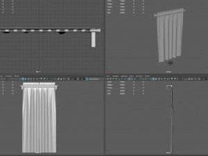 Curtain with Rod 3D Model