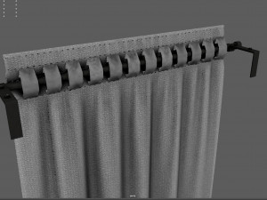 Curtain with Rod 3D Model
