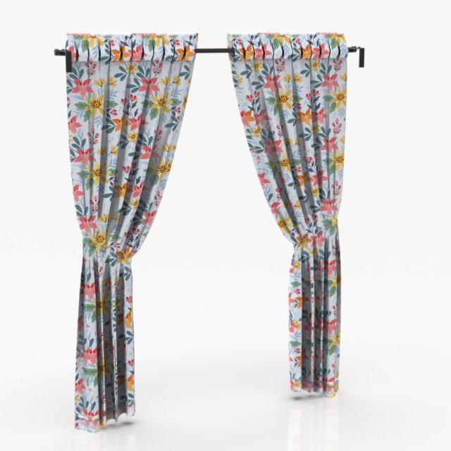 Curtain with ties Modelo 3D .c4d .max .obj .3ds .fbx .stl .blend 