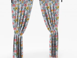 Штора на зав'язках 3D Модель