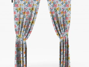 Curtain with ties 3D Model