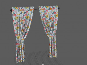 Curtain with ties Modelo 3D