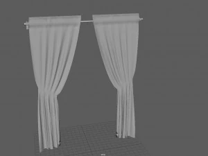 Curtain with ties 3D Model