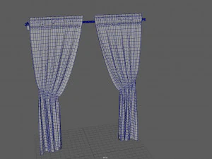 Curtain with ties 3D Model