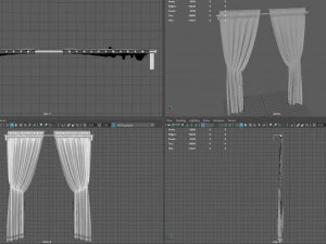 Curtain with ties 3D Model