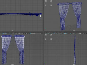 Curtain with ties 3D Model