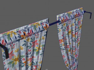 Curtain with ties 3D Model
