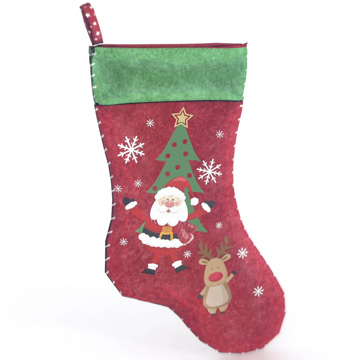 Christmas Stocking 3D Model .c4d .max .obj .3ds .fbx .stl .blend 