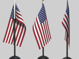 US Desk Flag 3D Model