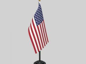 US Desk Flag 3D Model