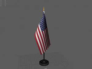 US Desk Flag 3D Model